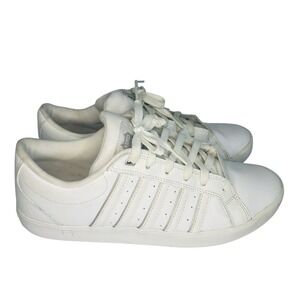 EUC K-Swiss‎ Gallen III Triple White Silver Mens 7.5 Casual Sneakers Retro Y2K